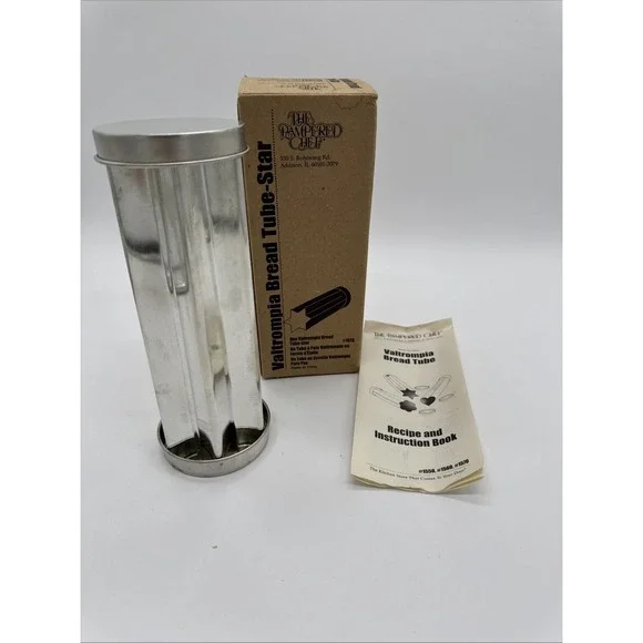 Pampered Chef Bread Tube Star Shape #1570 w/‎ Recipe Book & Box Valtrompia