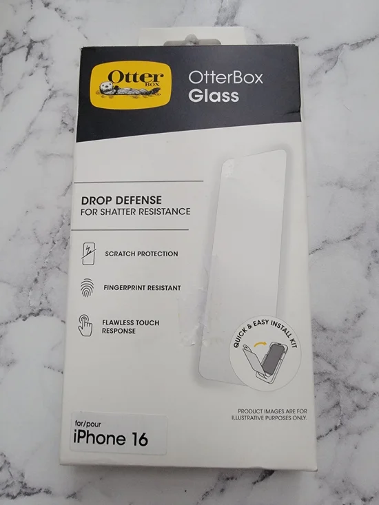 OtterBox Glass Screen Protector for iPhone 16 — Drop Defense