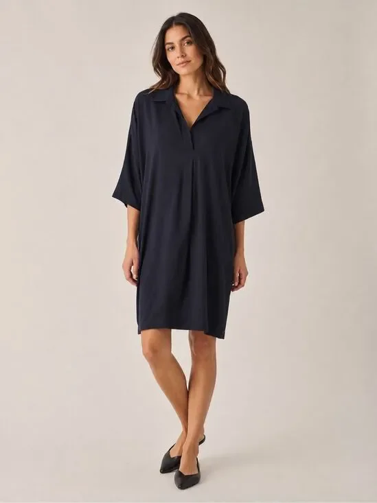 Vince Black Midi Kaftan Dress Size Small Viscose Boxy Luxury Flowy