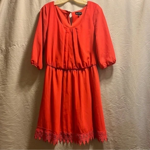 Sequin Hearts Women’s Quarter Sleeve Dress, Size Large