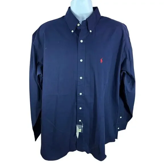 Polo Ralph Lauren Blake Blue Button Down Shirt Size XL 28x34