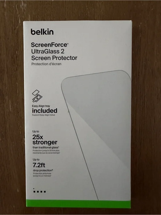 belkin ScreenForce UltraGlass 2 Screen Protector - White & Green Accents