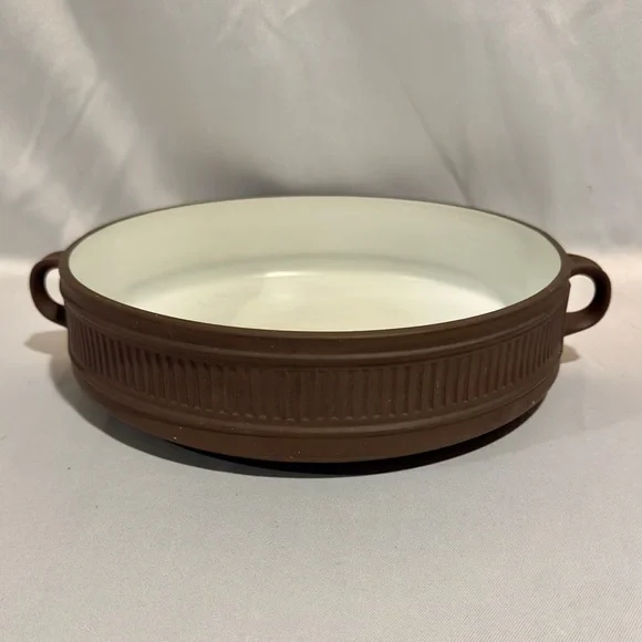 Vintage Dansk Brown Ceramic Baking Dish IHQ Designs Denmark 10.5” Diameter