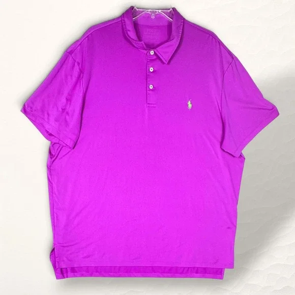 Polo Ralph Lauren Performance Polo Mens 2XL Purple Sporty Golf Active RLX Shirt
