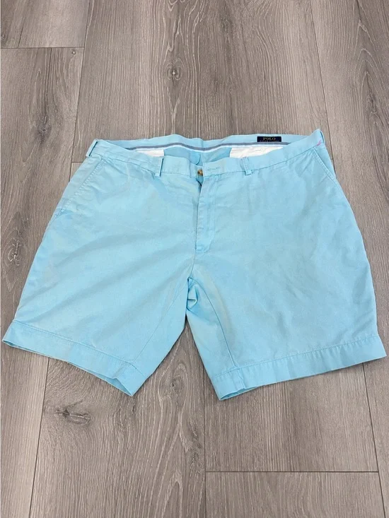 Polo by Ralph Lauren Sky Blue Men's Flat-Front Cotton Shorts