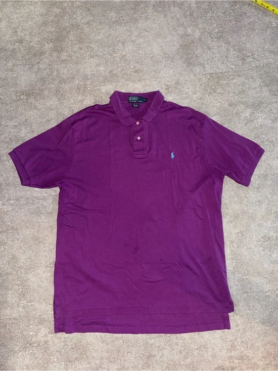 Polo Ralph Lauren Men’s XL Solid Purple Short Sleeve Cotton Polo Logo