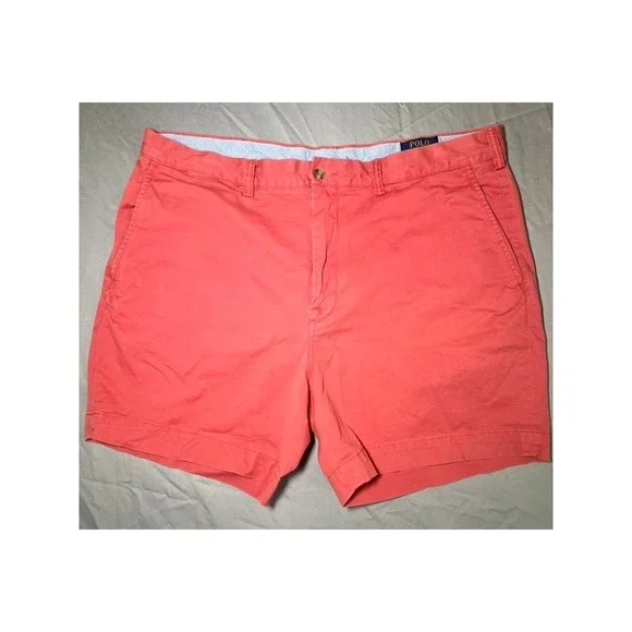 Polo Ralph Lauren Mens Stretch Classic Fit Chino Shorts Coral Pink Size 38