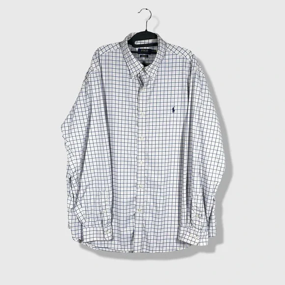 Polo Ralph Lauren Performance Button Down Shirt Mens XXL Plaid Preppy Classic