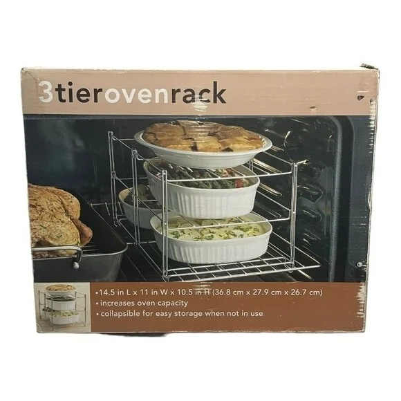 3-Tier Collapsible Oven Rack Heavy Duty Wire Rack 14.5