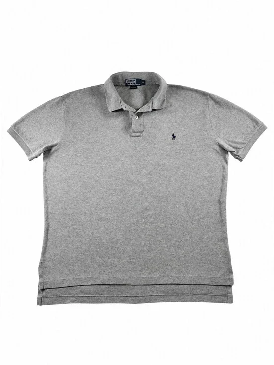 Vintage Polo Ralph Lauren Interlock Cotton Polo Shirt Gray Men's M 90s Y2K