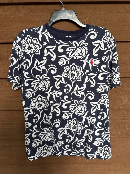 Polo by Ralph Lauren Navy and White Floral Short Sleeve Tee