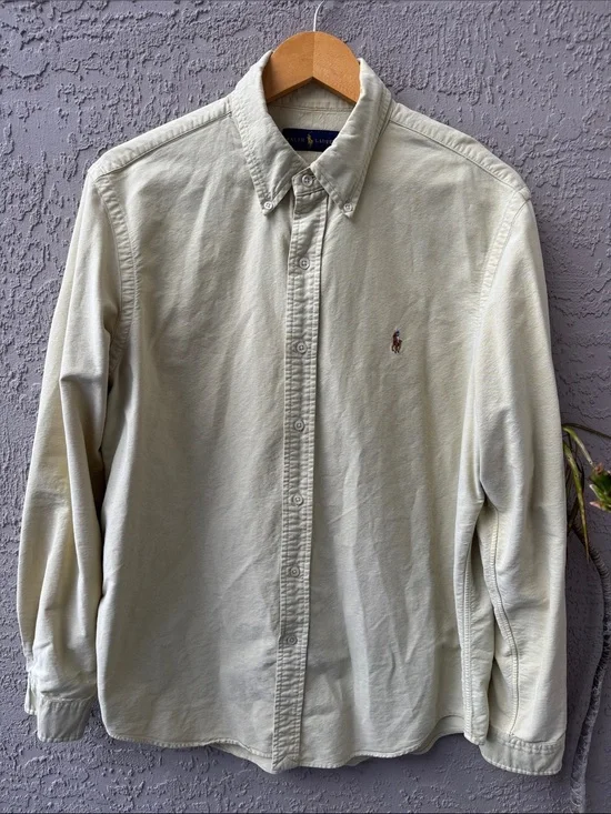 Polo by Ralph Lauren Men's Light Lemon 🍋 Button-Down Oxford Shirt