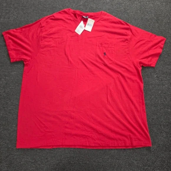 Polo Ralph Lauren Pocket T-Shirt Men XL Red Cotton Short Sleeve Pony Logo Single