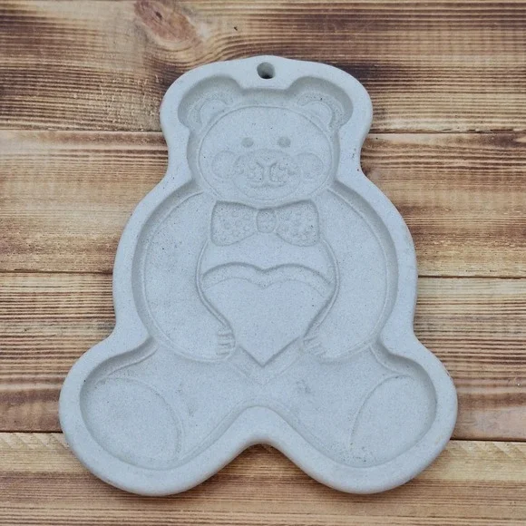 The Pampered Chef‎ Teddy Bear Clay Cookie Mold 1991 USA Baking