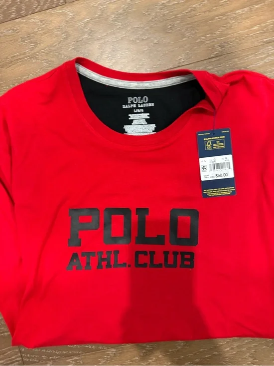 Polo by Ralph Lauren Red Short-Sleeve 'POLO ATHL. CLUB' Graphic Tee