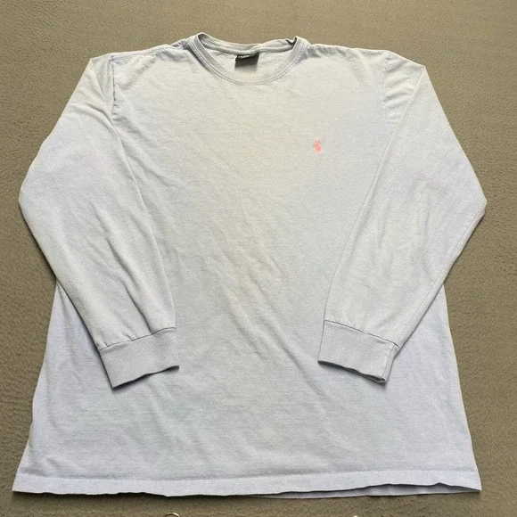 Polo Ralph Lauren Shirt Mens Large Light Blue Long Sleeve Logo Crewneck Tee