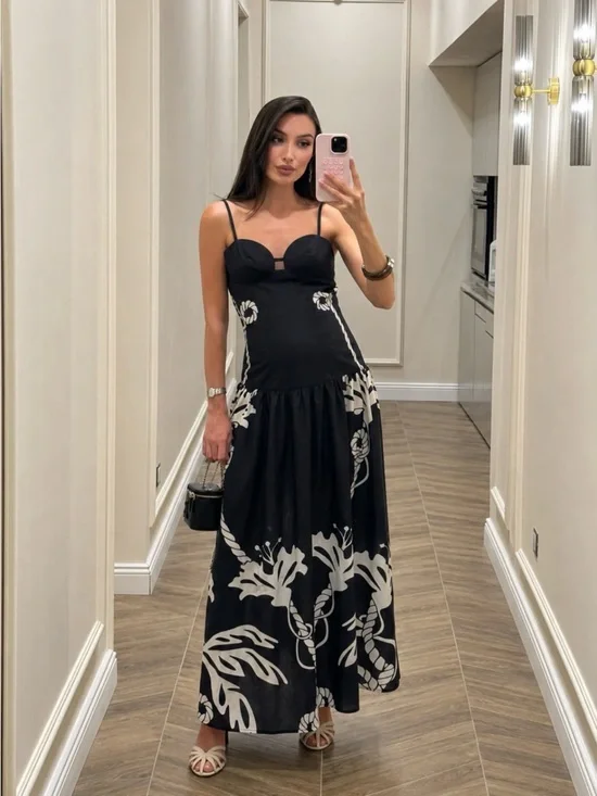 Commense Printed Cami Maxi Dress size S