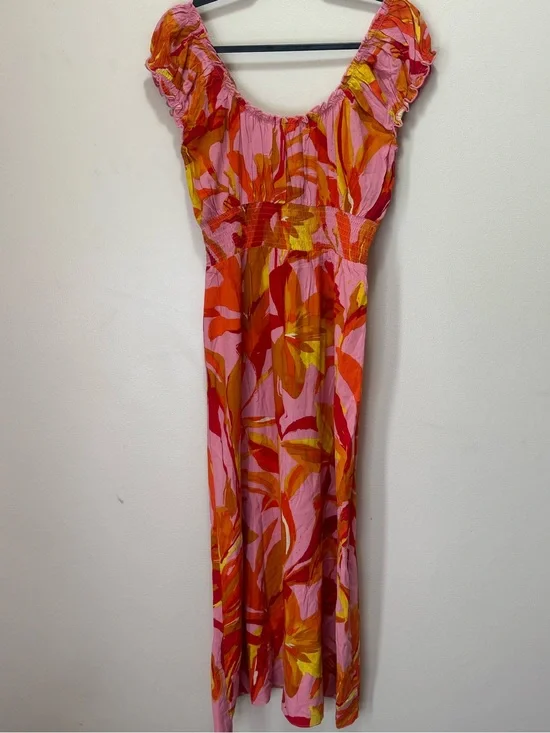 Friends Like These Ruffle Square Neck Smocked Waist Maxi Sundress