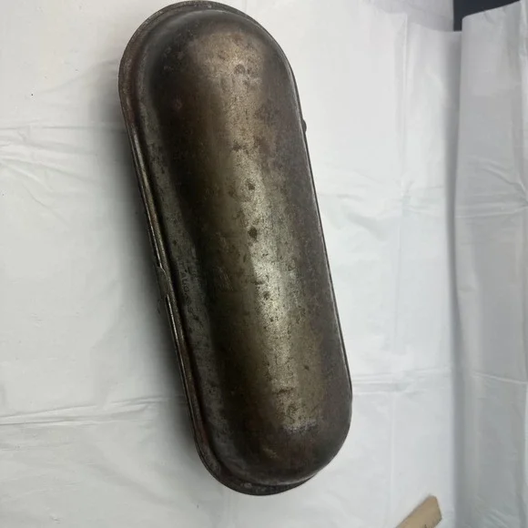 Antique Ideal Bread Pan Patent Aug 1899 Hinged Tin Cylindrical Baking Mold 13in