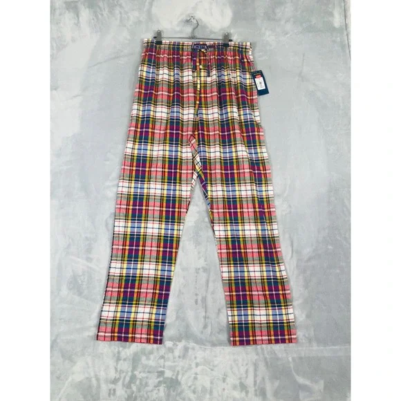 Polo Ralph Lauren Pajama Pants Mens Large Multi Color Plaid NWT Cotton Sleepwear