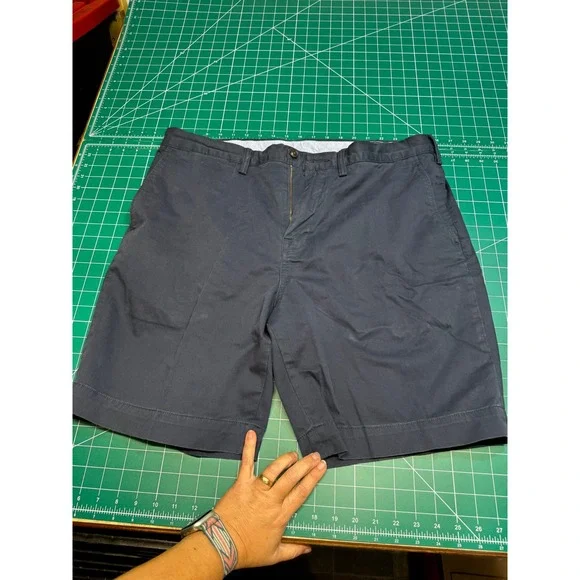 Polo Ralph Lauren Mens Classic Fit 9 Inch Chino Shorts Navy Blue Size 38 Cotton