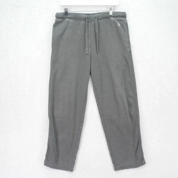 Polo Ralph Lauren Sleepwear Pajama Pants Gray Waffle Knit -Large‎ 32 / 29- High