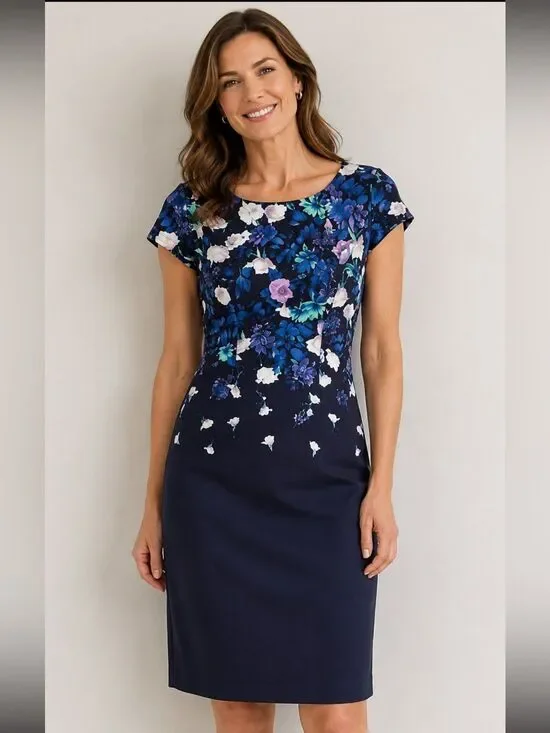 🎉5 for $45🎉 Tabots Dress Women Size 6 Short Sleeve Floral