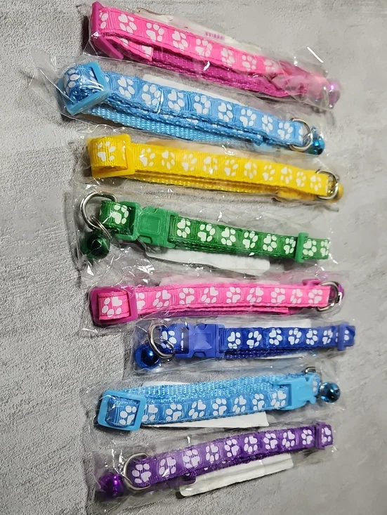 8 Fur Baby Collars With Bells