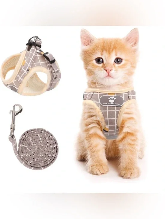 New Cat or Dog Vest Harness with Leash Size XS