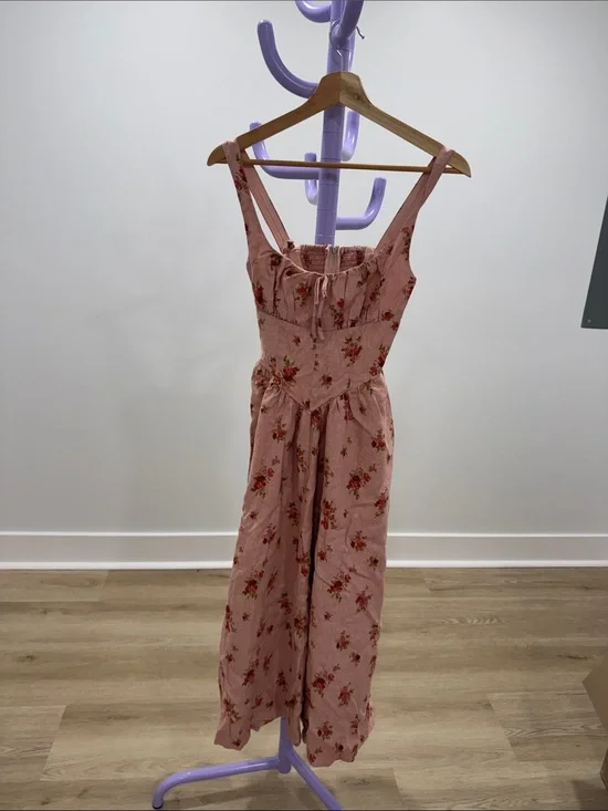 Floral Pink Wide-Leg Jumpsuit