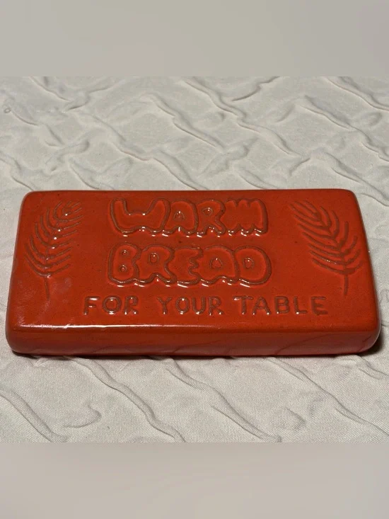 Vintage Frankoma Pottery 251 Rectangular Bread Warmer Flame Red Gloss
