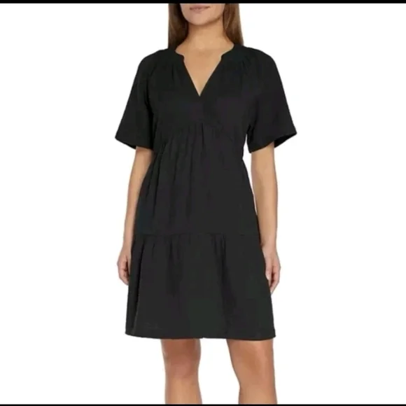 Gap Women's Gauze Tiered Dress Black