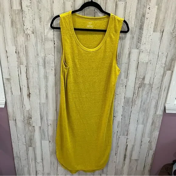 Aerie Linen Blend Mustard Yellow Sheath Dress Cover Up