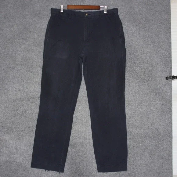 Polo Ralph‎ Lauren Mens Chino Pants Navy Blue Straight Fit Cotton Size 36