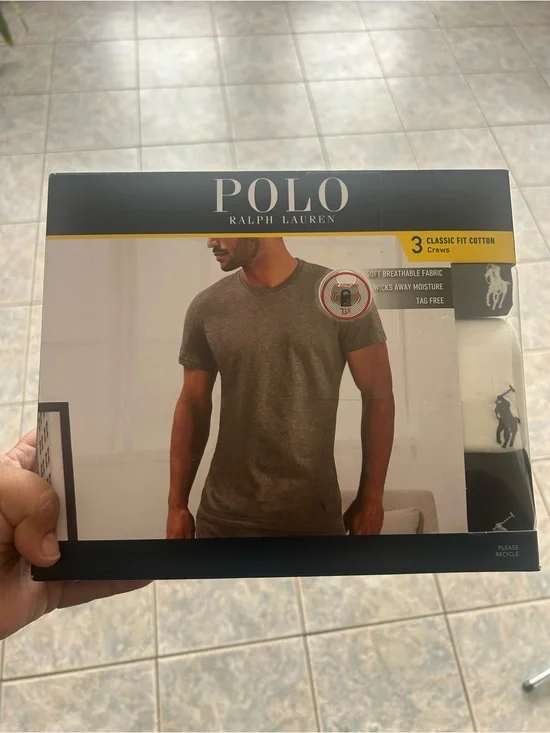 Polo Ralph Lauren Men's 3-Pack T-Shirts 100% Cotton Size: Medium NEW (1848)