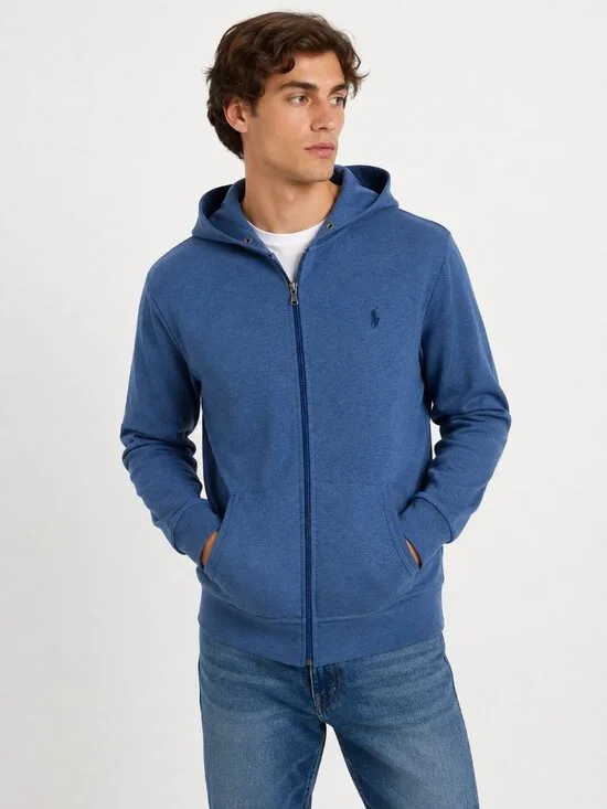 Polo Ralph Lauren Blue Full Zip Hoodie Pony Logo Men's Size L