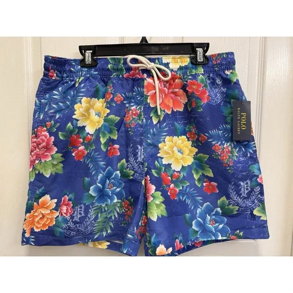 Polo Ralph Lauren Mens XL TravelerClassic Multi Colored Swim Trunk Hawaiian NWT