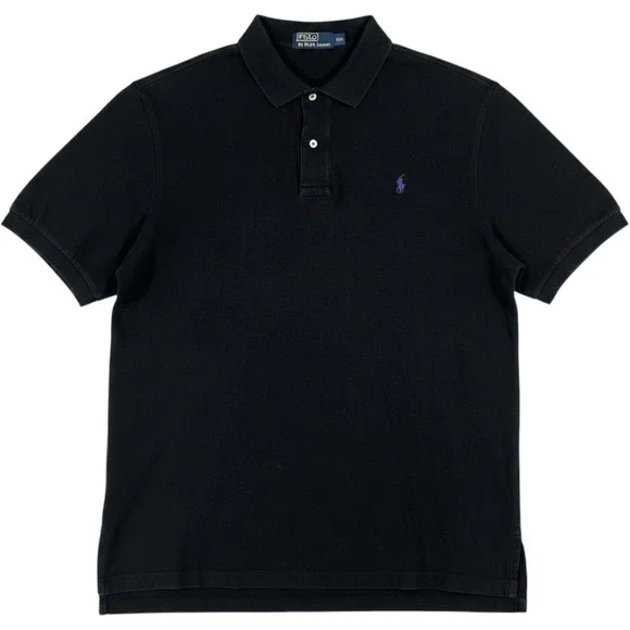Polo Ralph Lauren Polo Shirt XXL Black Purple Pony Short Sleeve Mesh Cotton