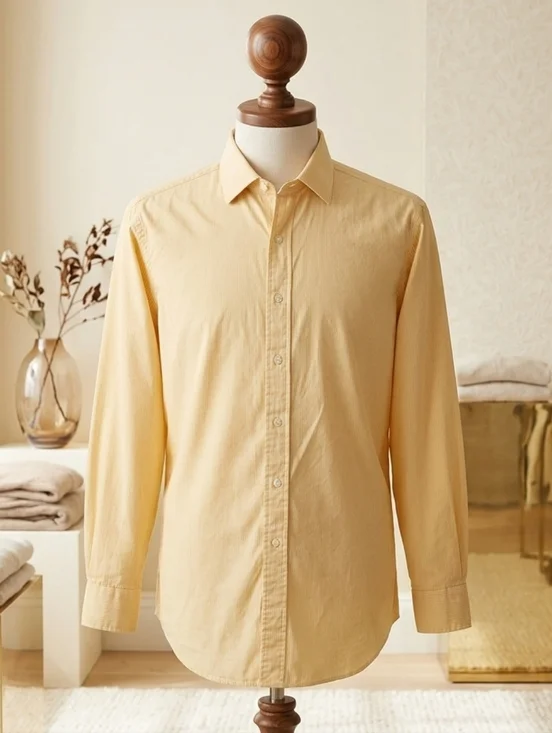 Polo Ralph Lauren Classic Fit Yellow & White Pin Striped Long Sleeve Shirt