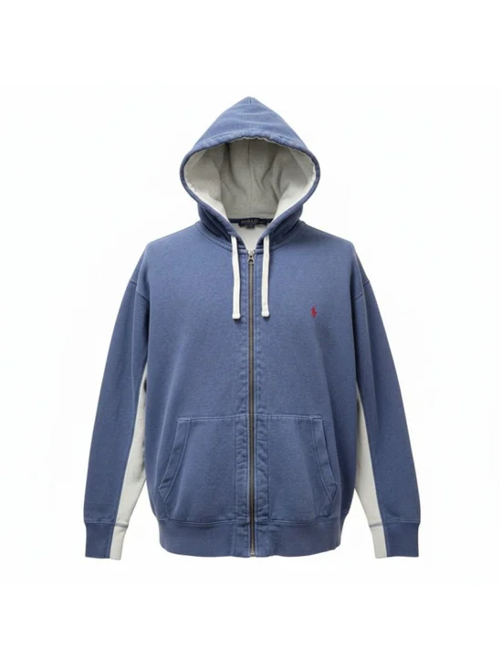 Polo Ralph Lauren Blue Hoodie Long-Sleeves Sweatshirt Drawstring Size 2XB BIG