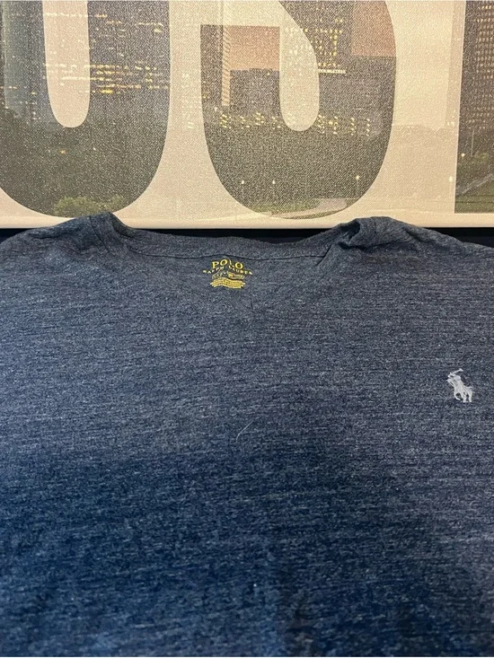Polo by Ralph Lauren Mens Navy Heather Short Sleeve Crew Tee