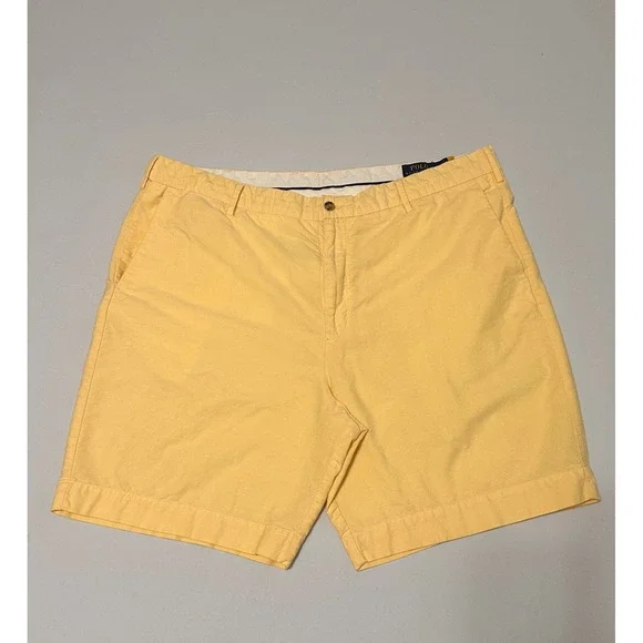Polo Ralph Lauren Mens Classic Fit Chino Shorts Yellow Size 40 Cotton 9 Inseam