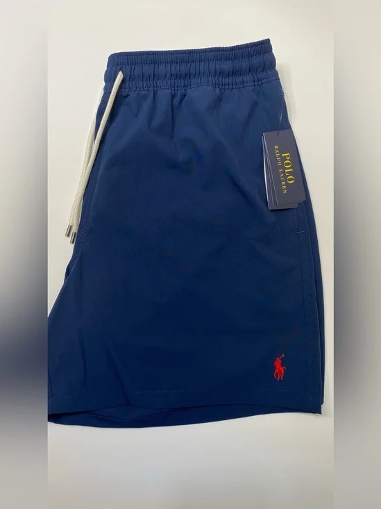 Polo by Ralph Lauren Navy Swim Trunks with Red Pony