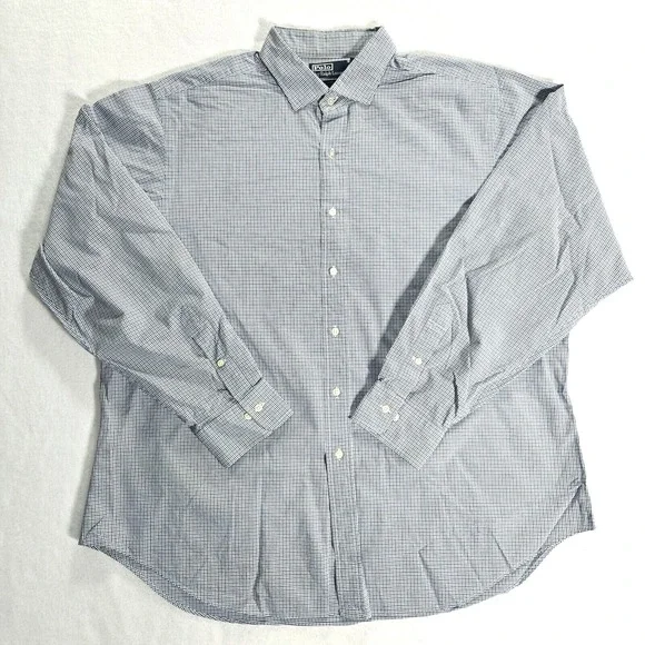 Polo Ralph Lauren Estate Shirt Mens 18 2XL Blue Classic Fit Button Up