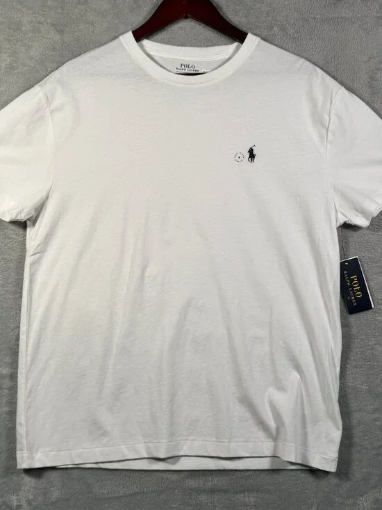 Polo Ralph Lauren T Shirt Mens M White Classic Fit Short Sleeve Pony Logo $55