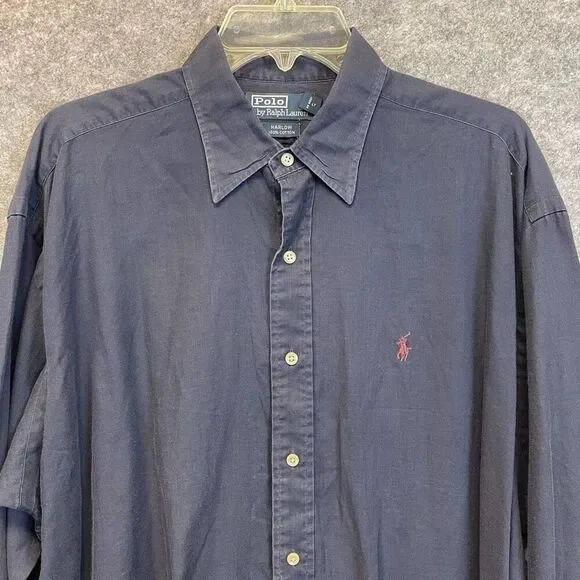 POLO RALPH LAUREN‎ Shirt Men’s Large Blue Harlow Cotton Long Sleeve Button Down