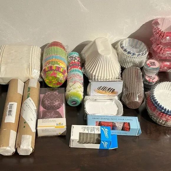 Huge Bulk Cupcake Liner LOT- Assorted Specialty, Patterned & Standard Cups