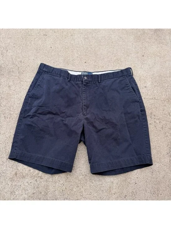Polo Ralph Lauren Men's Prospect Shorts Blue 42 Flat Front Classic Cotton Chino