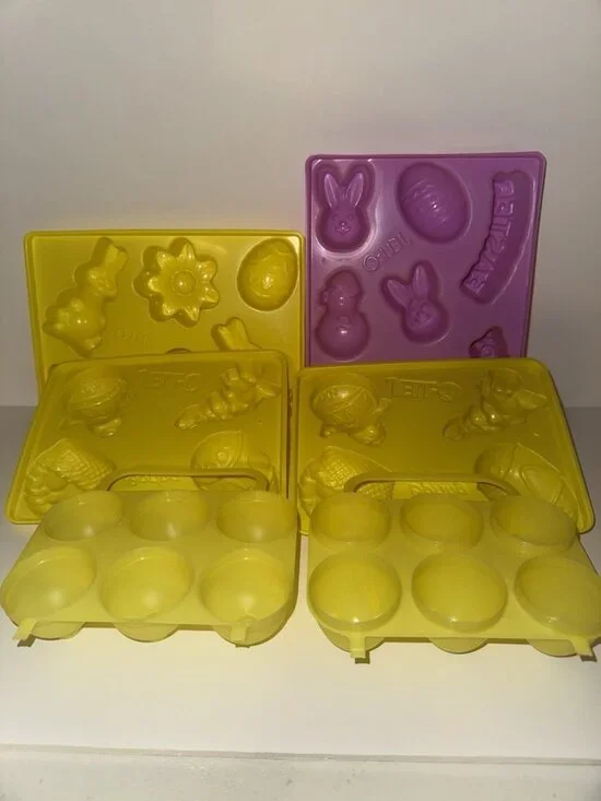 Vintage Jello Jigglers Lot Easter 5 Molds Eggs, Bunny, Rabbits , Spring, Baskets