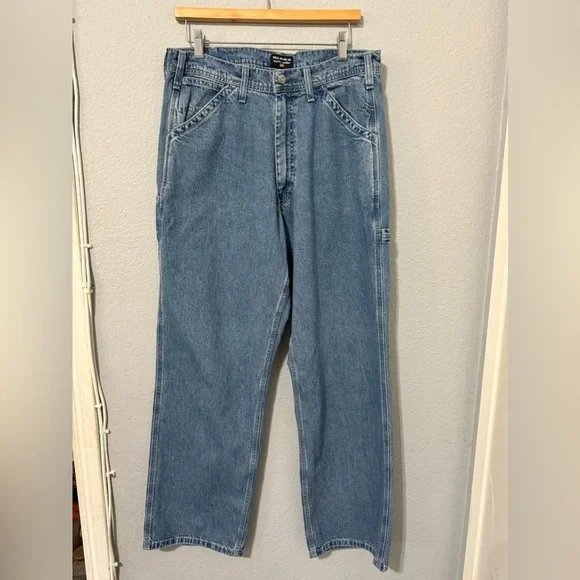 Polo Jeans Co. Ralph Lauren Men Blue Vintage Carpenter Denim Jeans Sz‎ 31x32